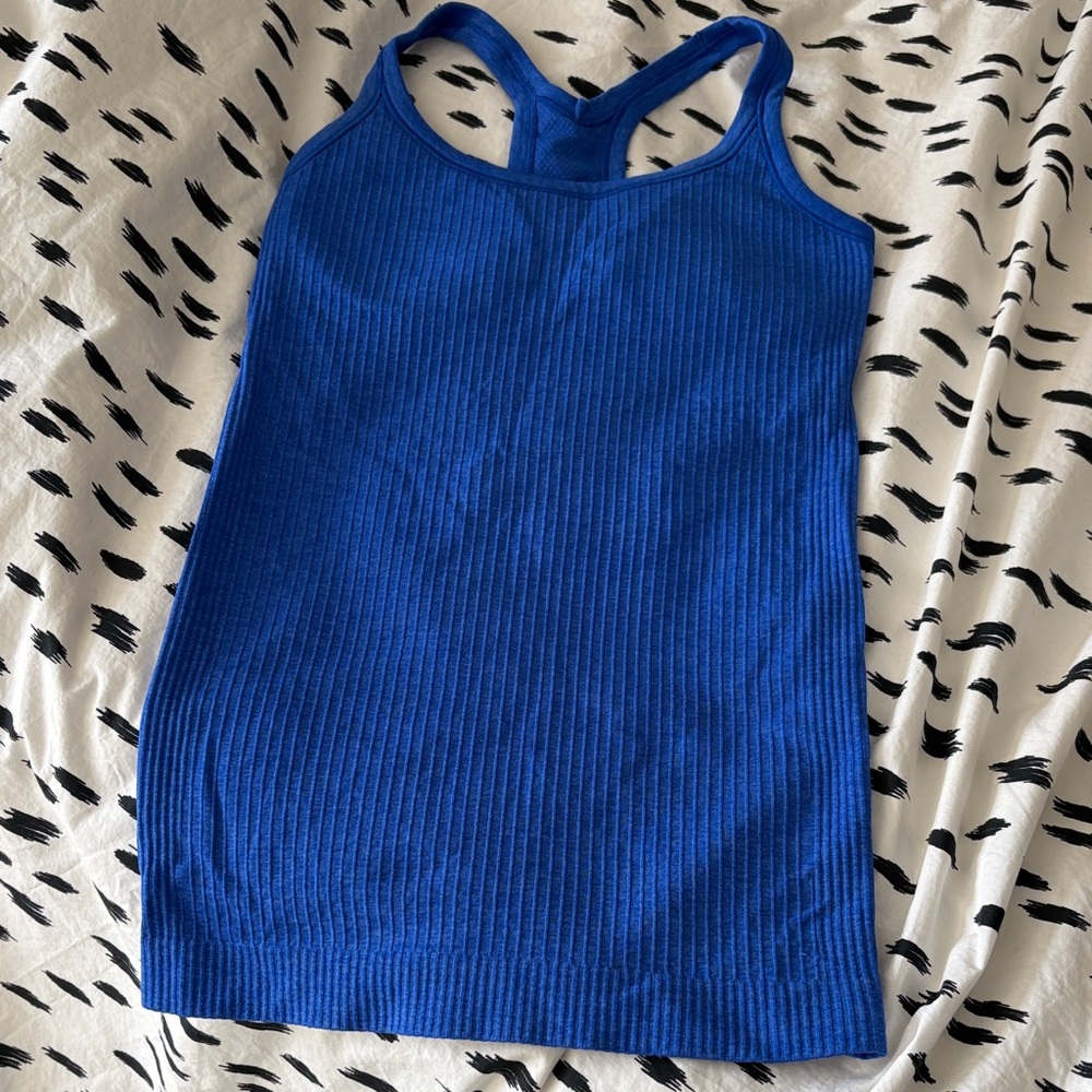 lululemon athletica vibrant Blue Ribbed Racerback Tank